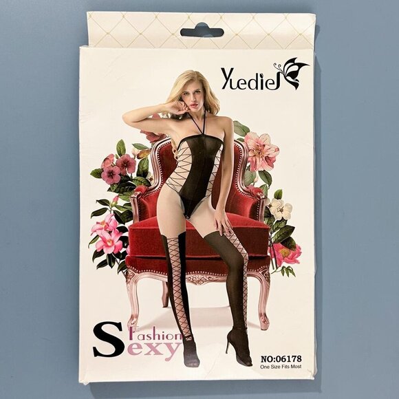 Sexy Faux-Stockings Bodystocking, NIP - Picture 1 of 2